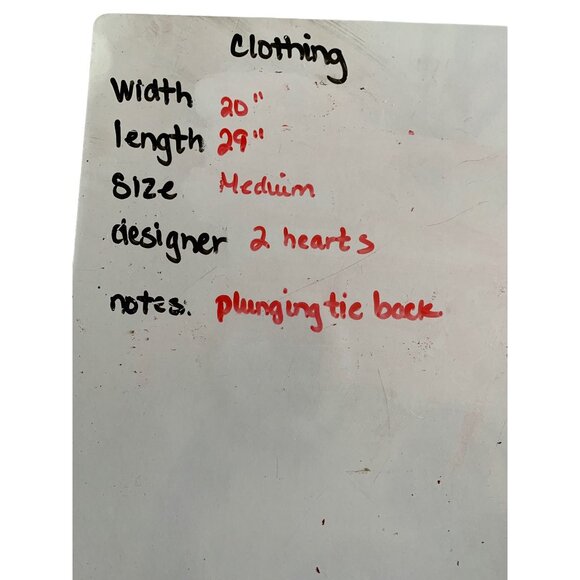 👗 2/$30 👗 Multicolor Watercolor Print Romper, Plunging Back, Tie Across Top M - Picture 5 of 5